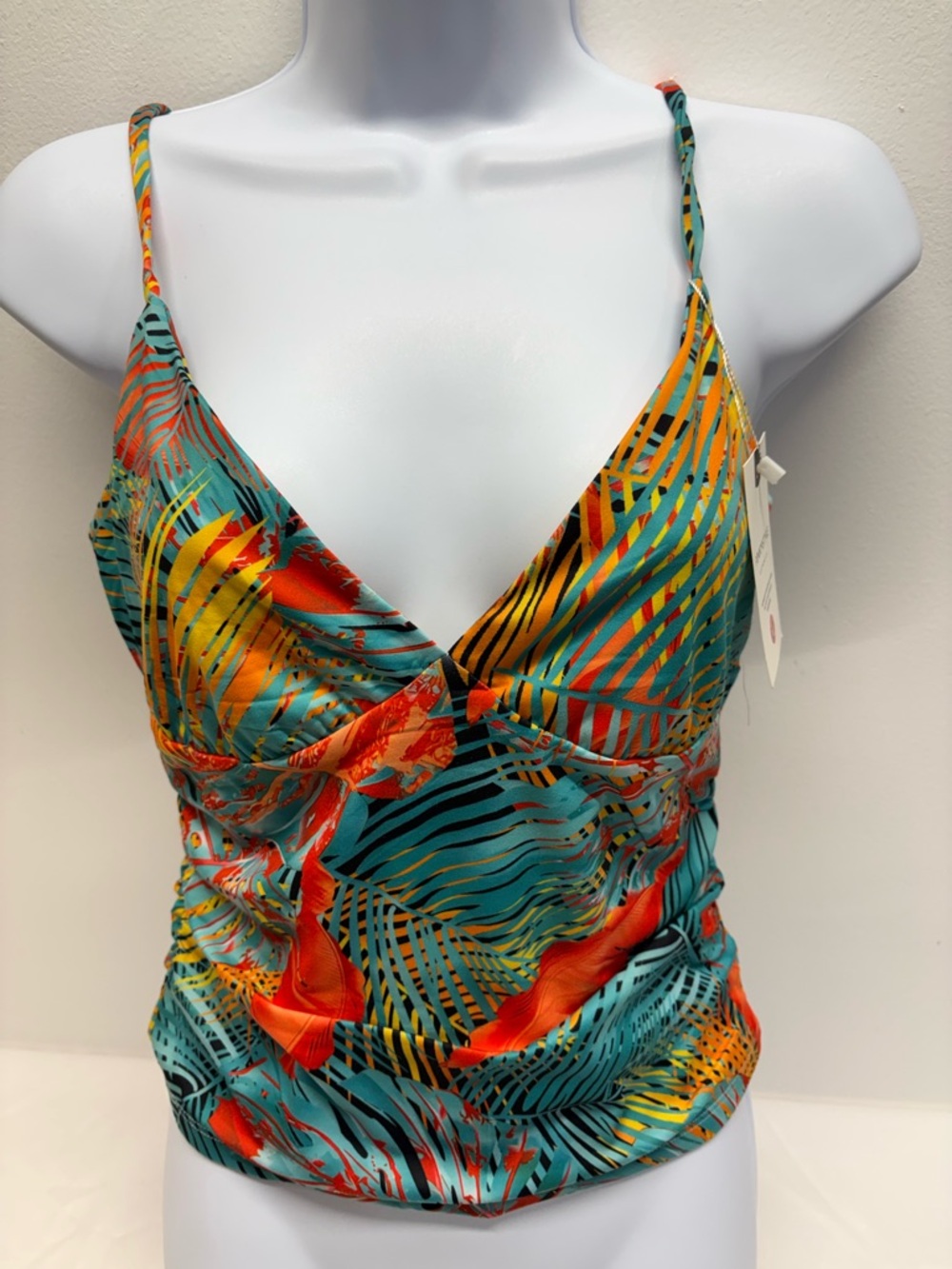 Colorful Tropical Print bikini swim top Camisole size Medium bathing suits new